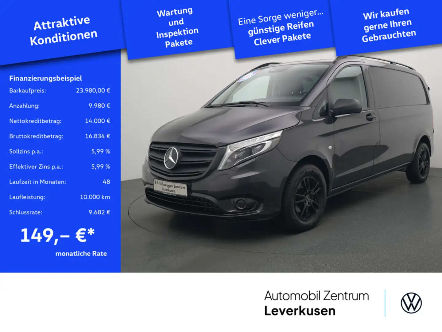 Mercedes-Benz Vito 116 Kasten AHK NAVI LED SHZ KLIMA FLÜGEL Gris - 1