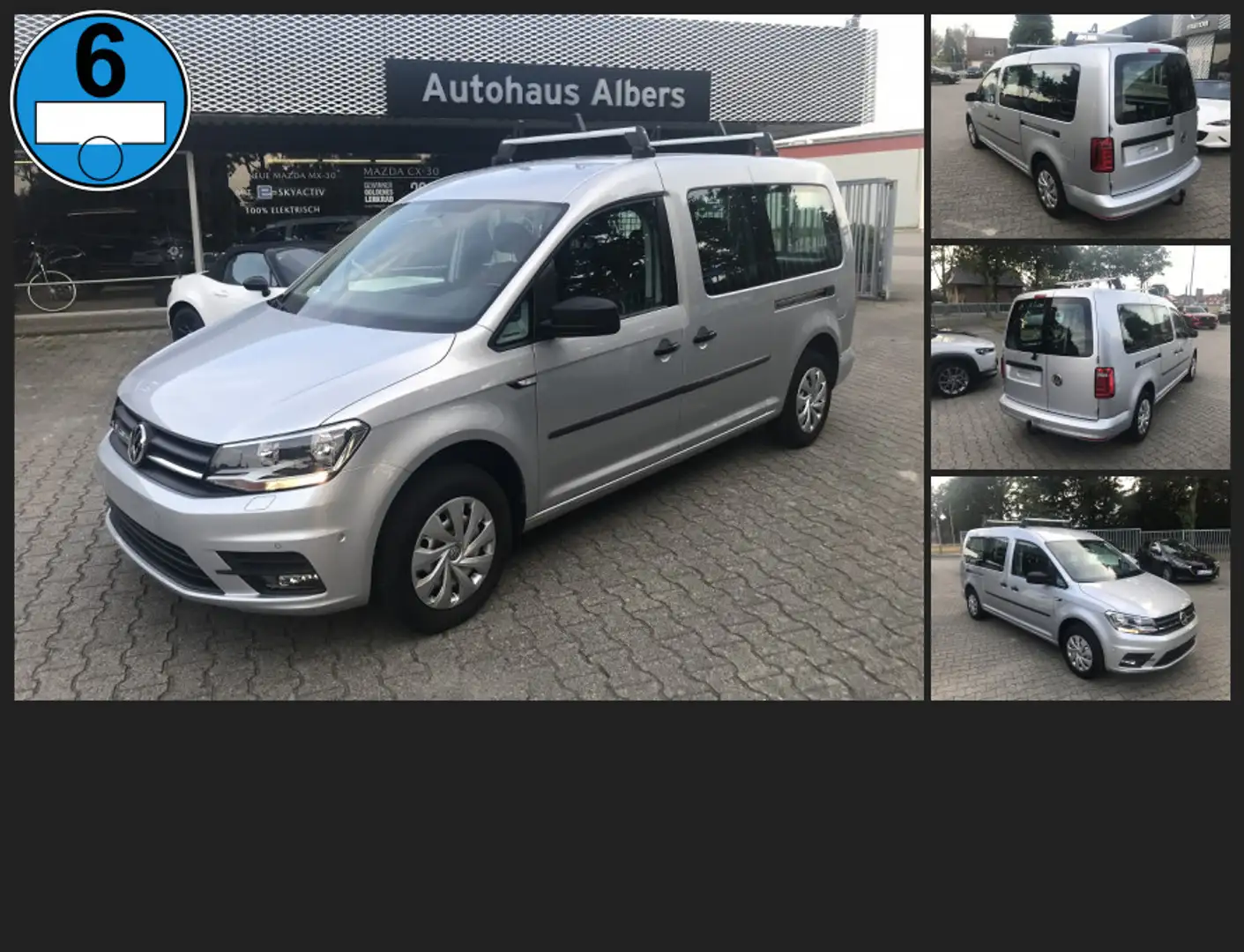 Volkswagen Caddy Maxi 2.0 TDI Kombi, PDC, AHK, 2.Schiebet. Gris - 1