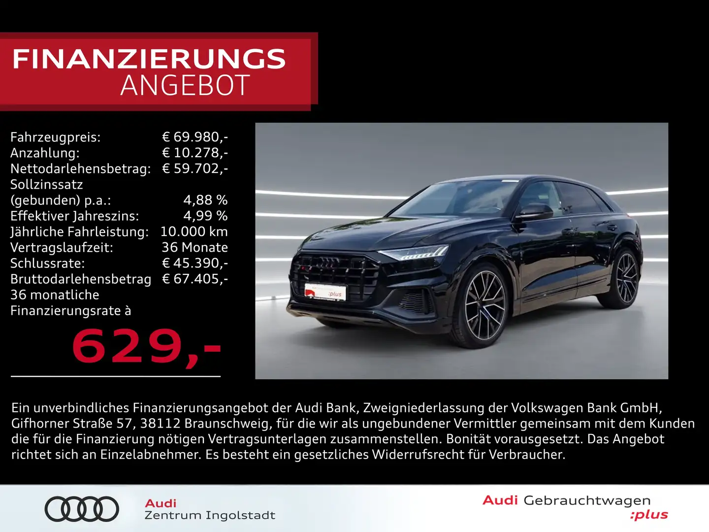 Audi SQ8 TFSI HD-MATRIX STHZG S-Sitze AHK Rauten 22" Noir - 1