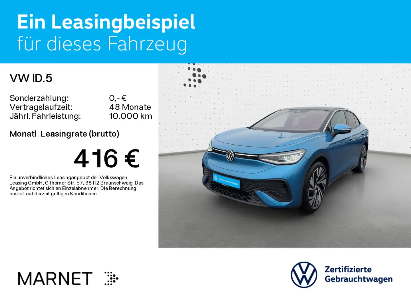 Volkswagen ID.5 Pro *82 kWh*Navi*AHK*Wärmep*Pano*DCC*IQ-Lig Blau - 2