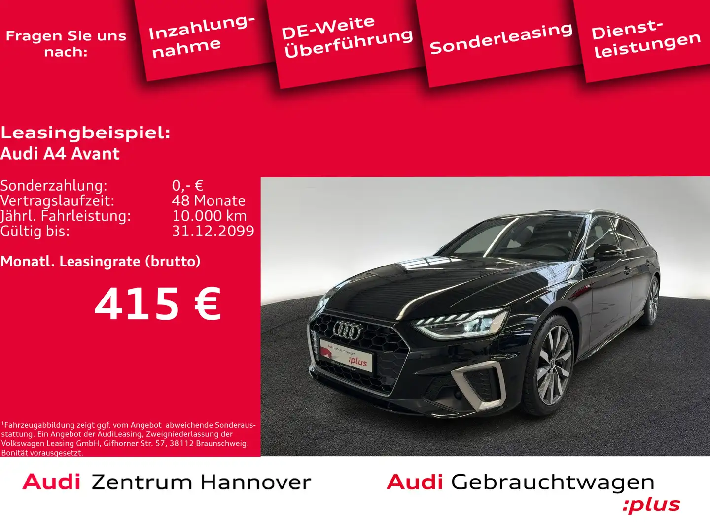 Audi A4 S line 35 TFSI AHK LED Kamera ACC virtu Schwarz - 1