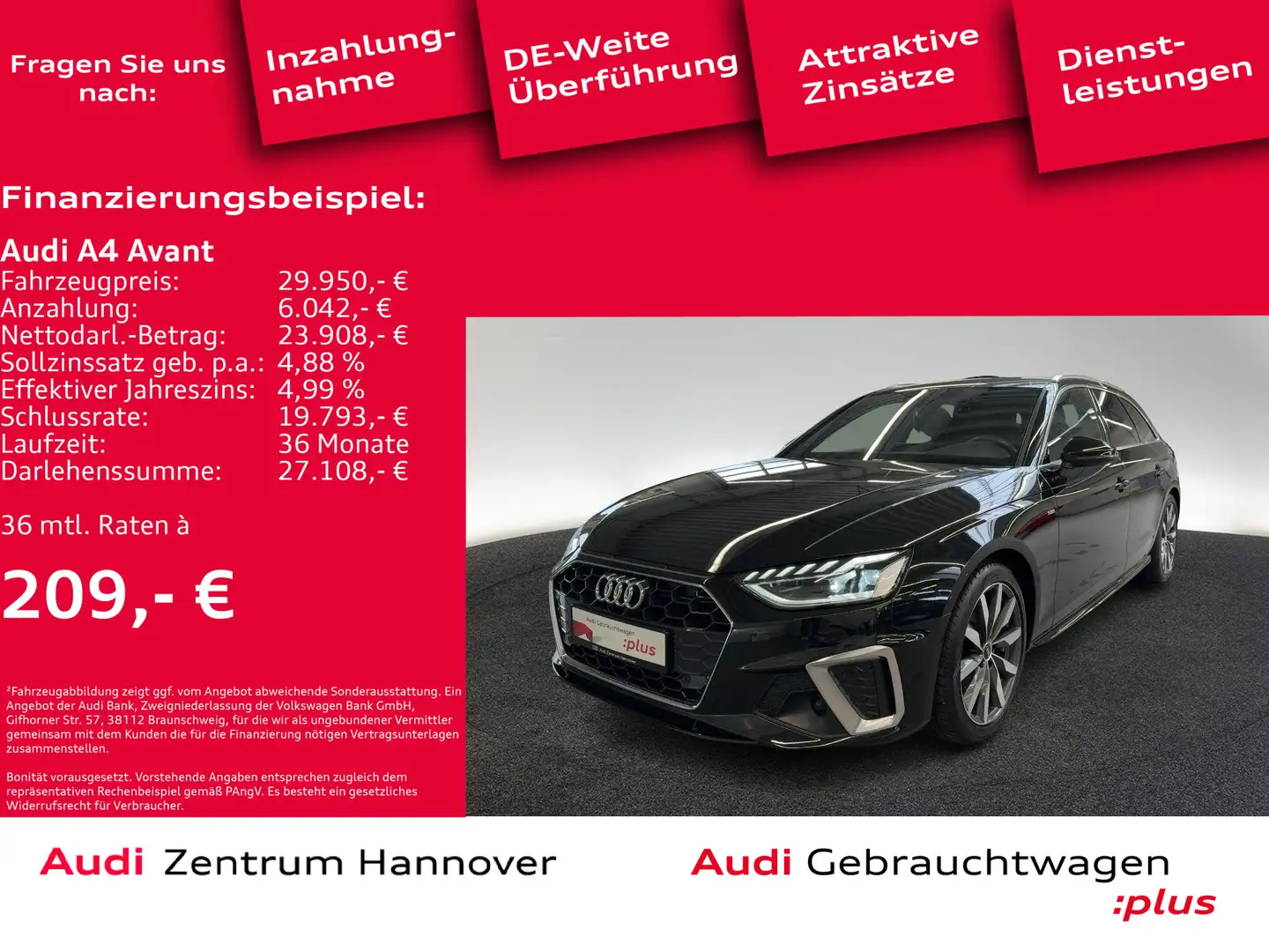 Audi A4 S line 35 TFSI AHK LED Kamera ACC virtu Schwarz - 2