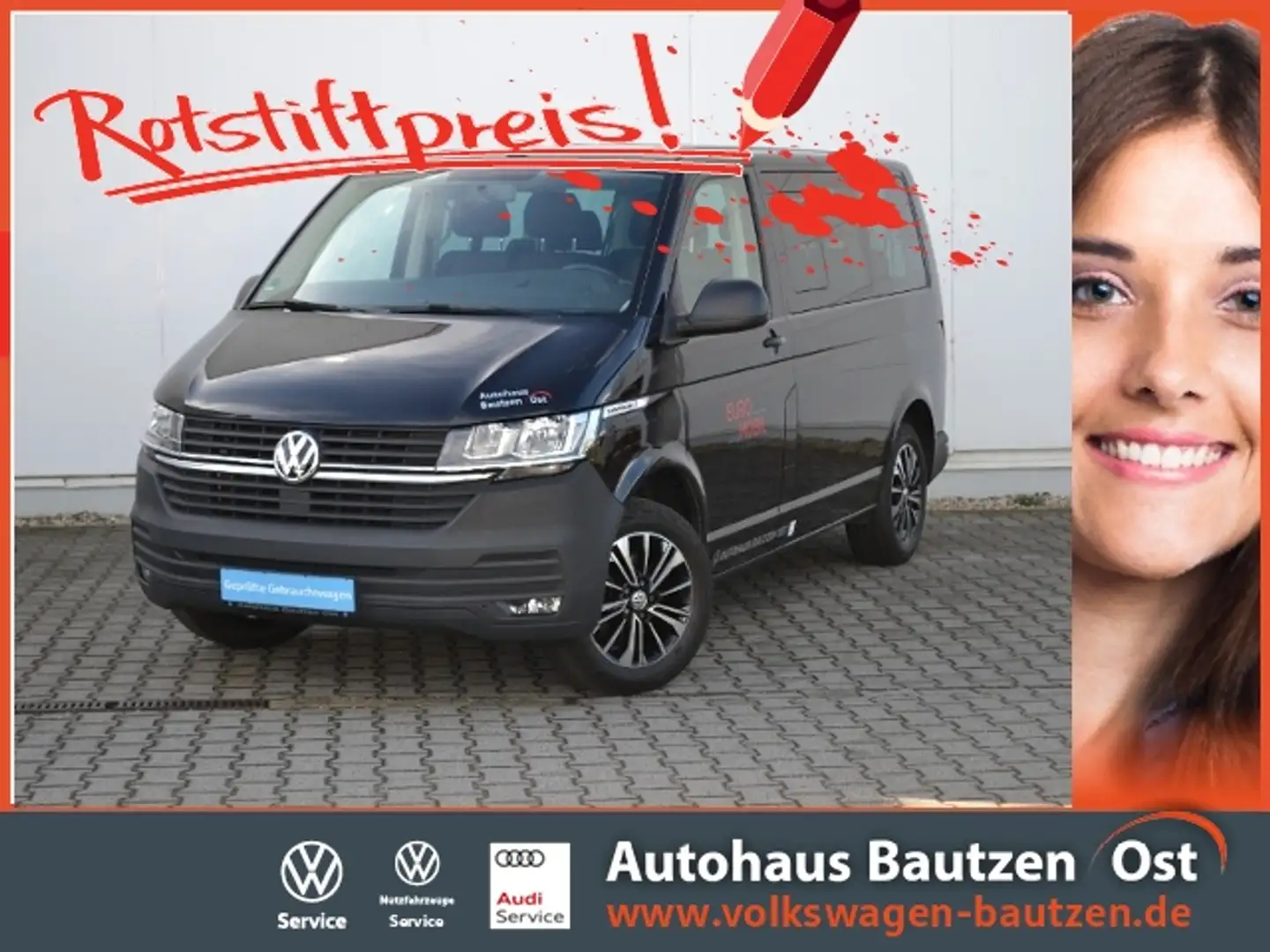 Volkswagen T6.1 Caravelle 2.0 TDI 150 PS DSG Trendline CLIMATRONIC/ALU-17-Z Schwarz - 1