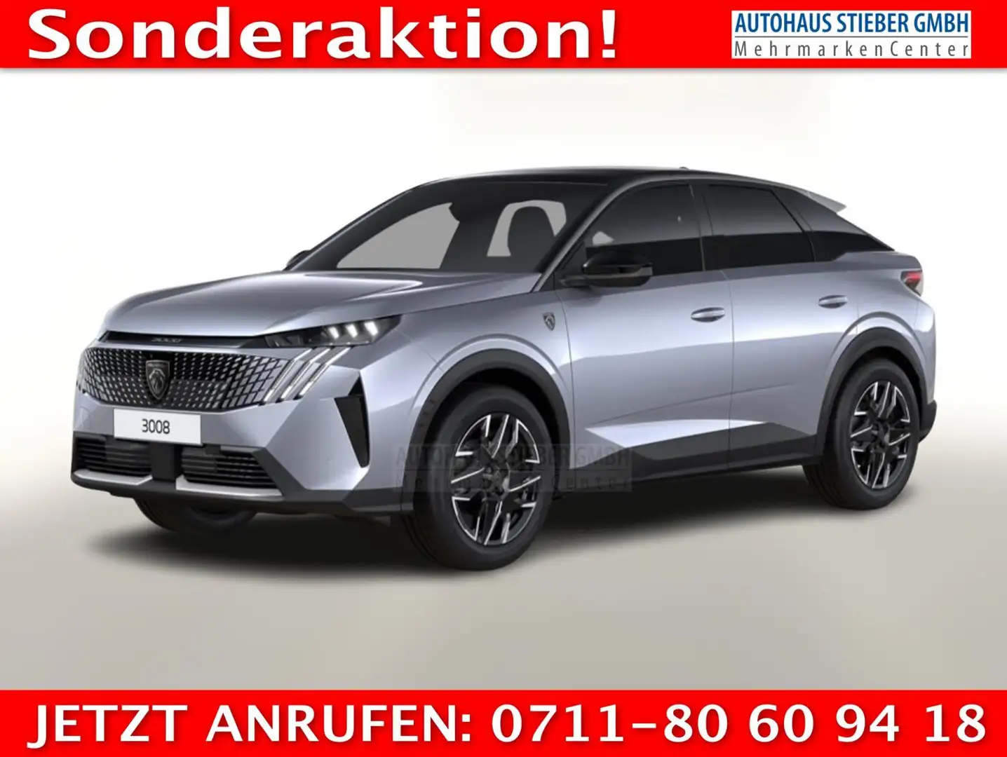 Peugeot 3008 MHEV 145 GT Matrix ACC SHZ Nav 360° Keyless 107... Silber - 1
