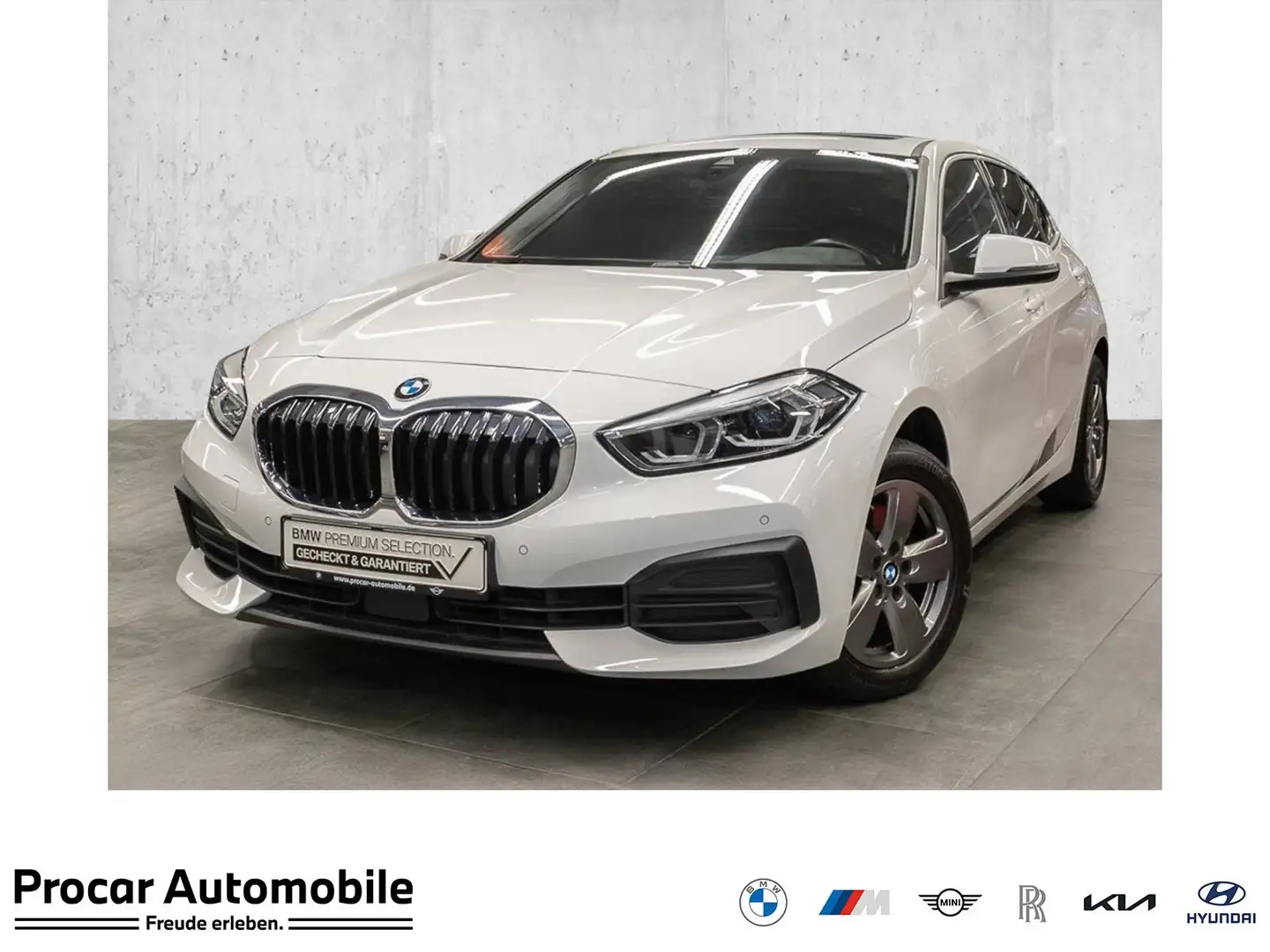 BMW 118 d A Advantage DAB LED WLAN Pano.Dach Shz PDC Weiß - 1