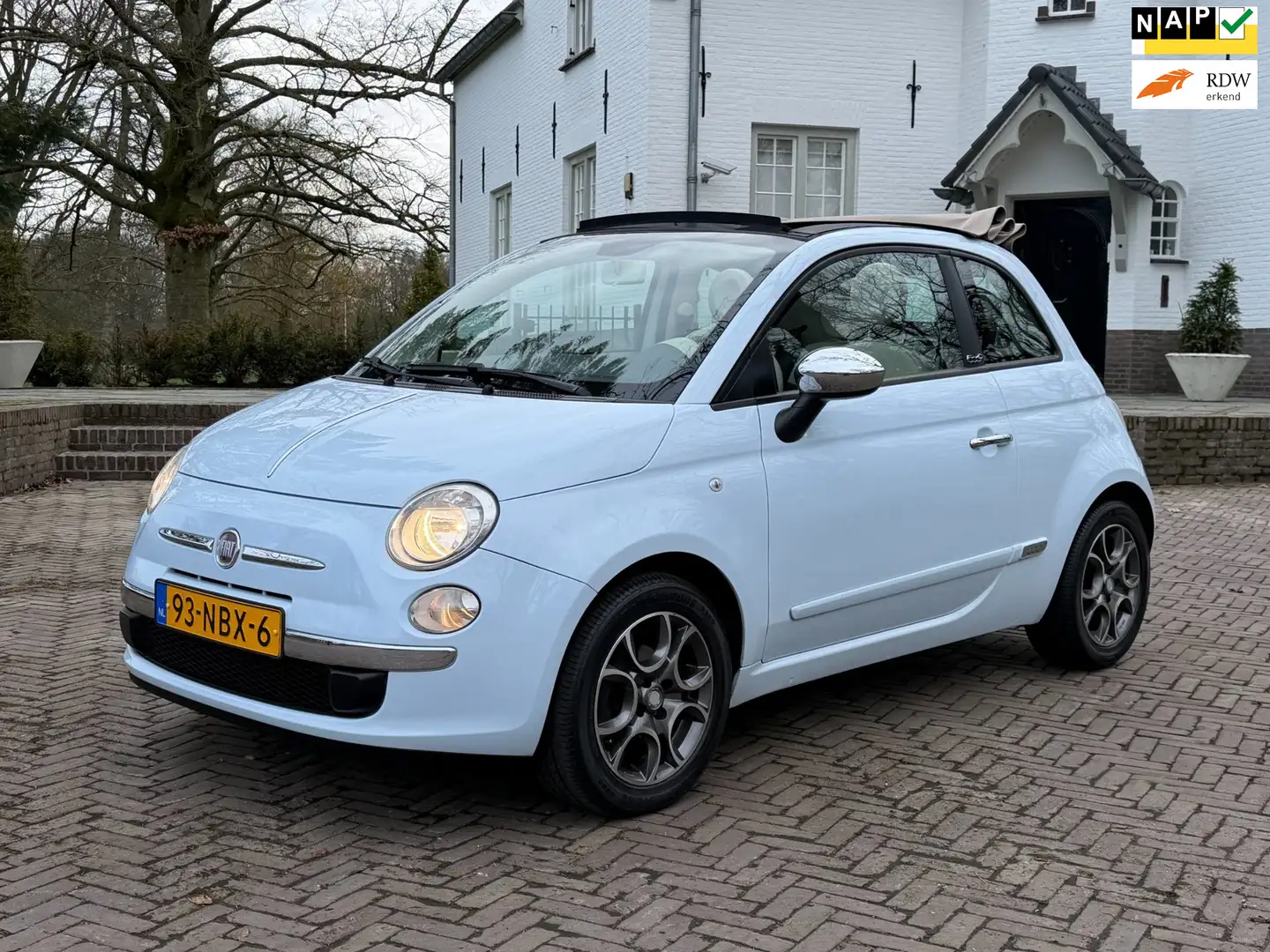 Fiat 500C 1.2 cabrio automaat, Airco, PDC, 15 inch LM, Chroo Blau - 1