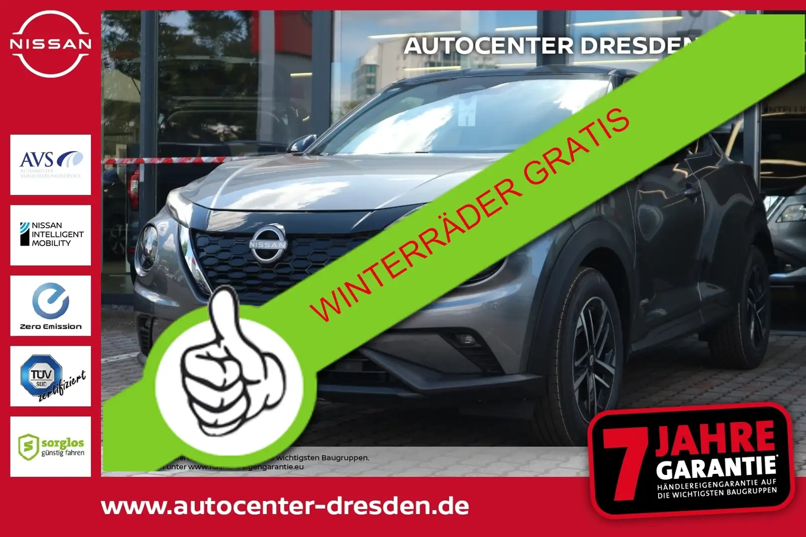 Nissan Juke 1.0 DIG-T 114 PS 6MT N-Conn Kam Navi SitzH Grijs - 1