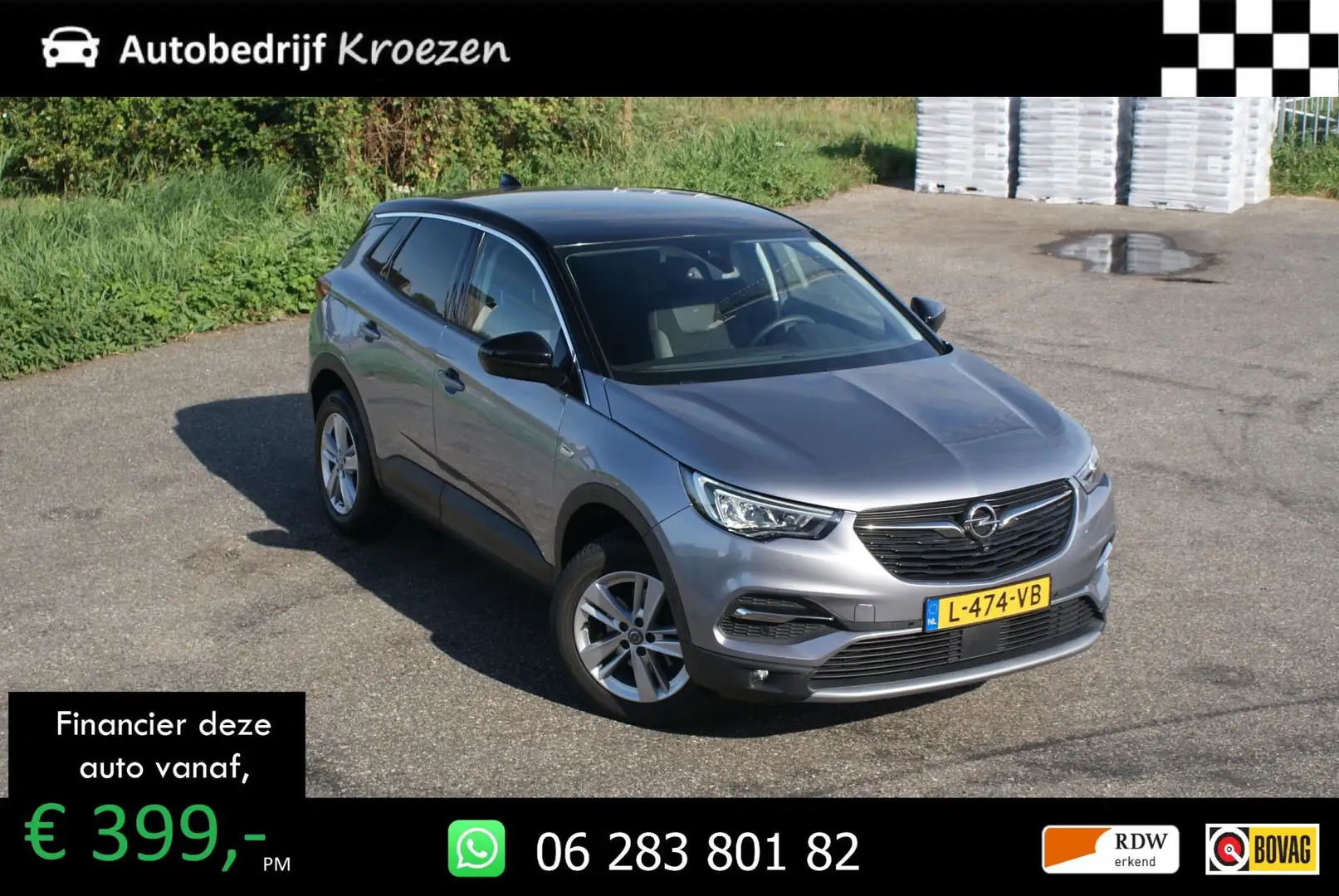 Opel Grandland X 1.2 Turbo Elegance | Org NL | Camera | Cruise | Grijs - 1