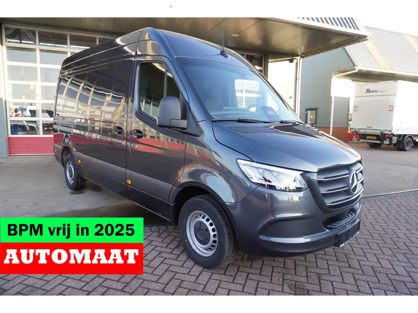 Mercedes-Benz Sprinter 319 CDI 191PK L2 Pro Automaat Schuifdeur links en Grijs - 1