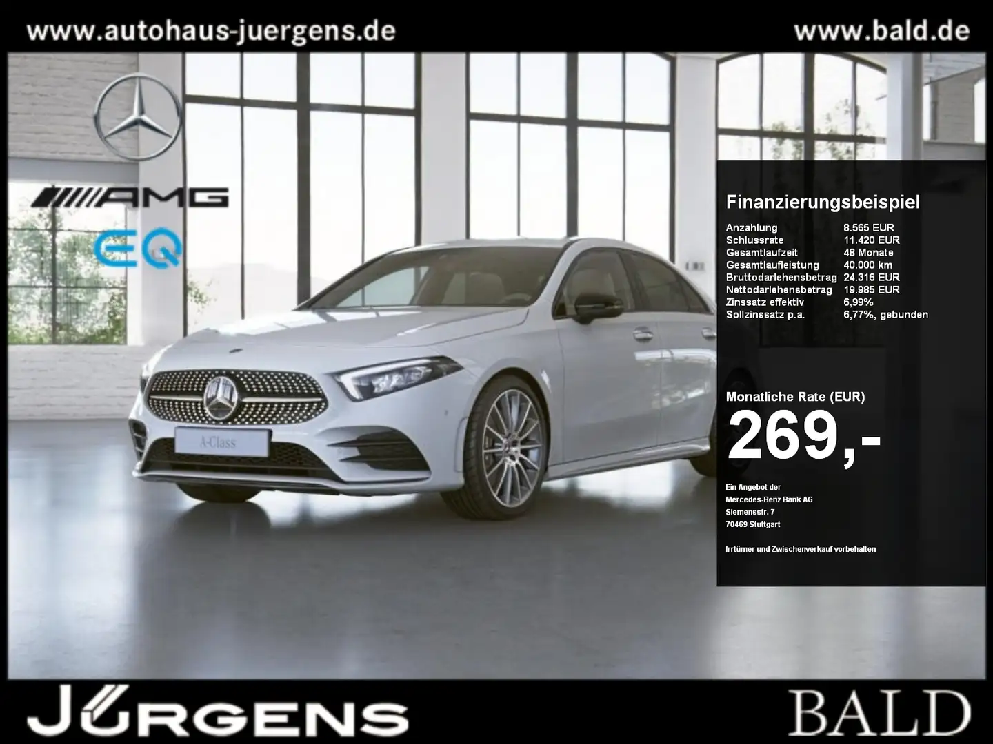 Mercedes-Benz A 220 4M Limo AMG/Wide/LED/AHK/Burm/Memory/Night Blanc - 1