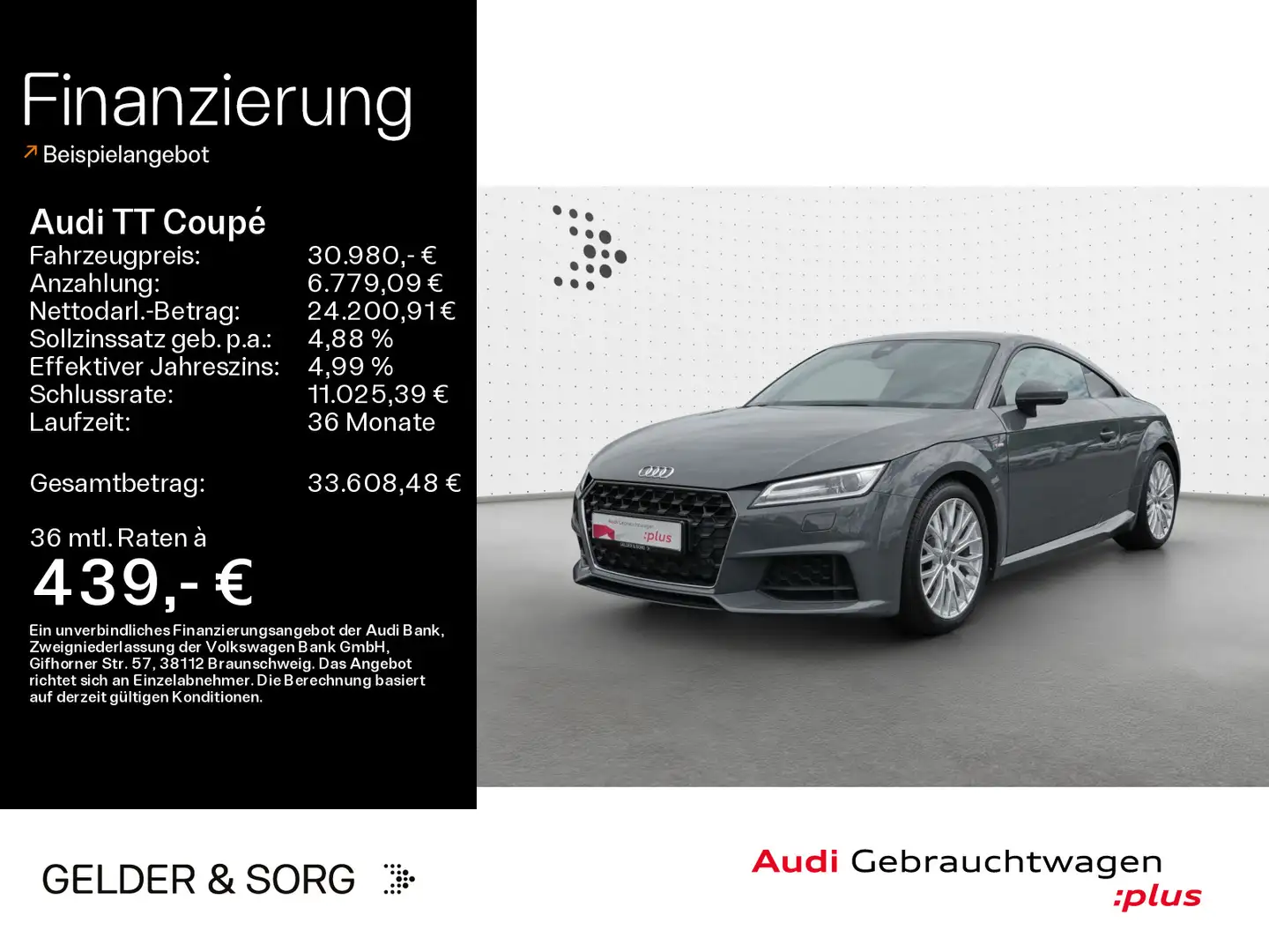 Audi TT 40 TFSI S line Navi*virtual*DSP* Gris - 1