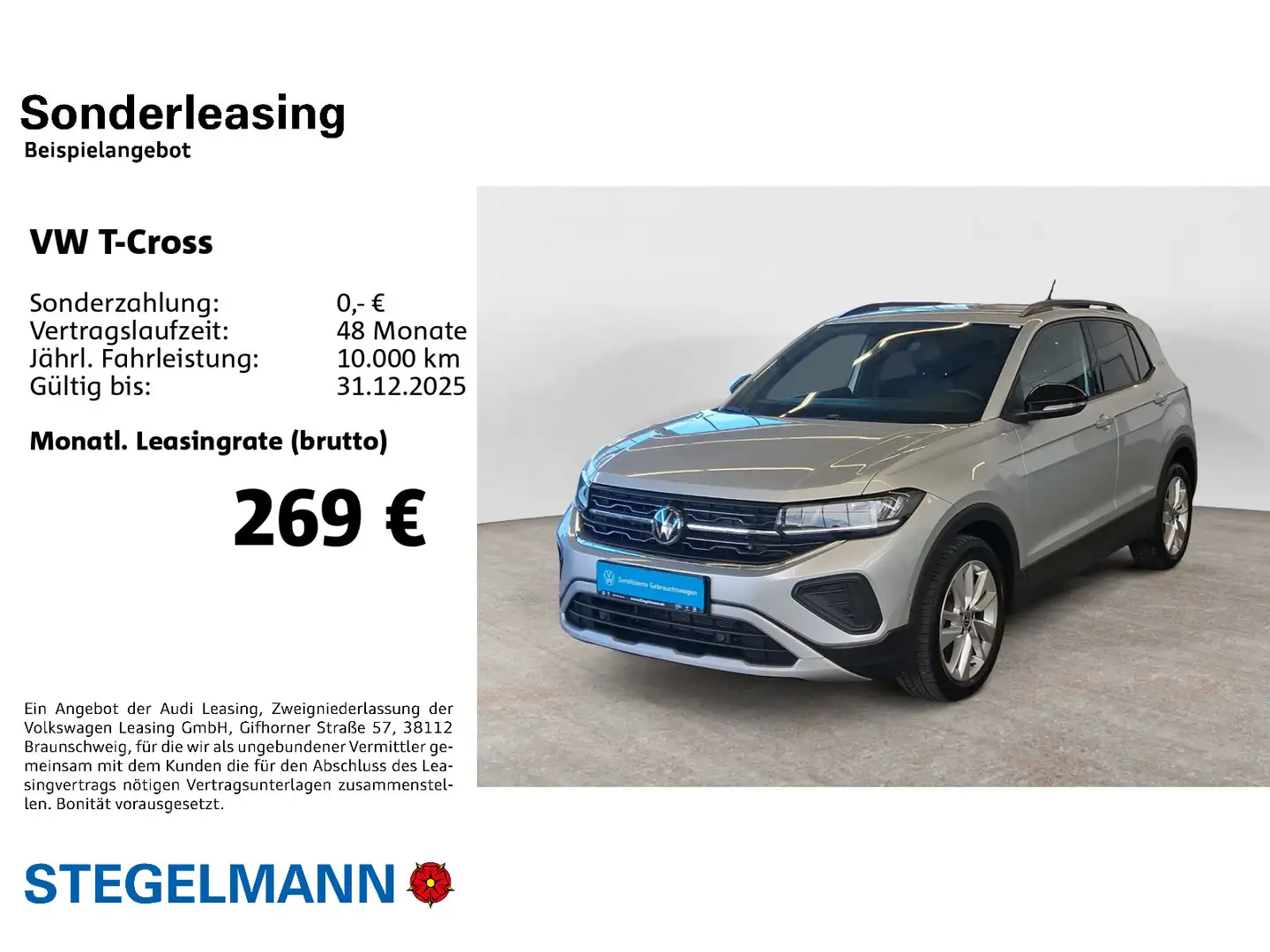 Volkswagen T-Cross 1.0 TSI DSG Goal *AHK*LED*Navi*ACC* Silber - 2