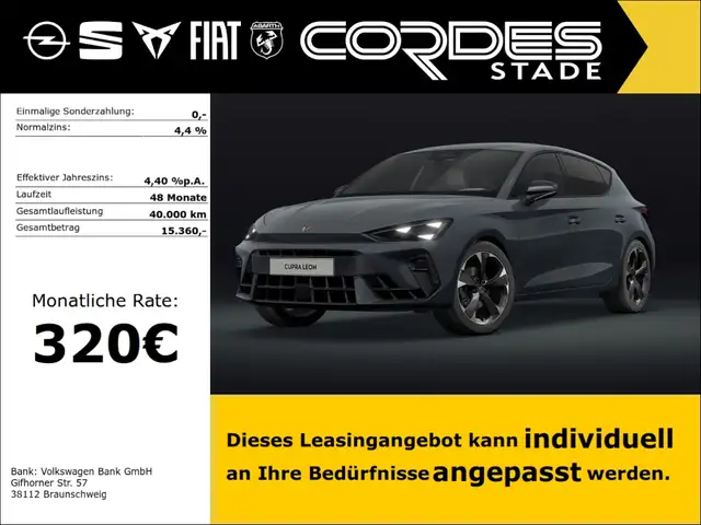 CUPRA Leon CUPRA 1.5 TSI 110 kW (150 PS) 320 € - ohne Anzhalu