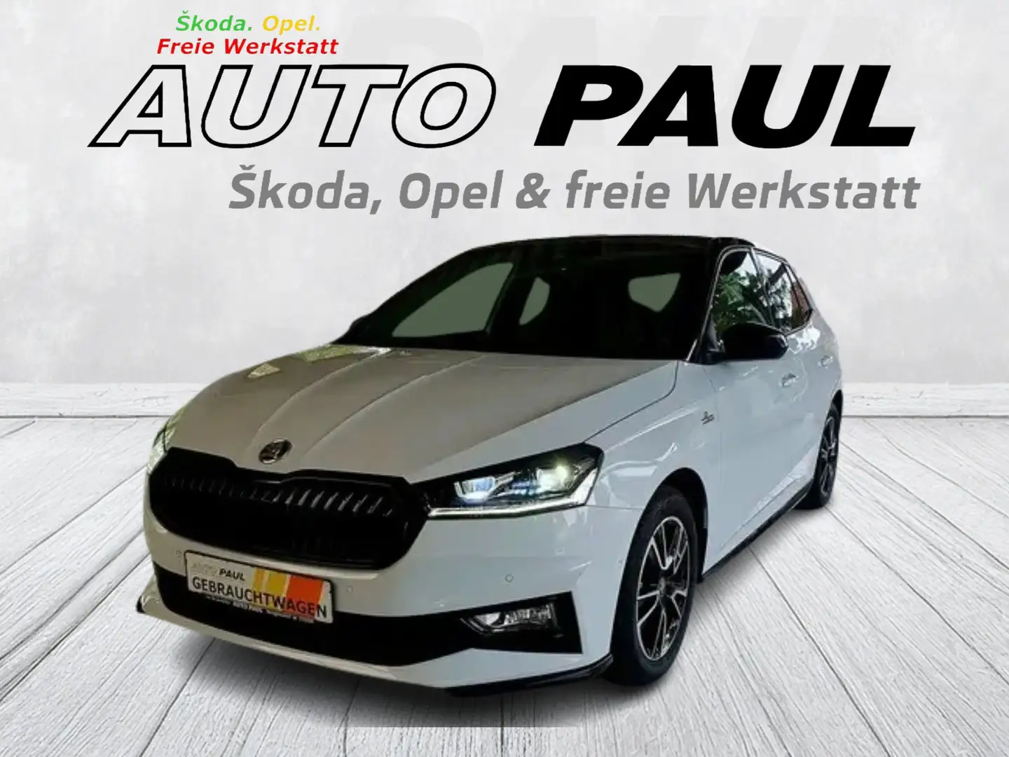 Skoda Fabia Monte Carlo*LED*Rückfahrk*Panodach*5J Garantie Weiß - 1