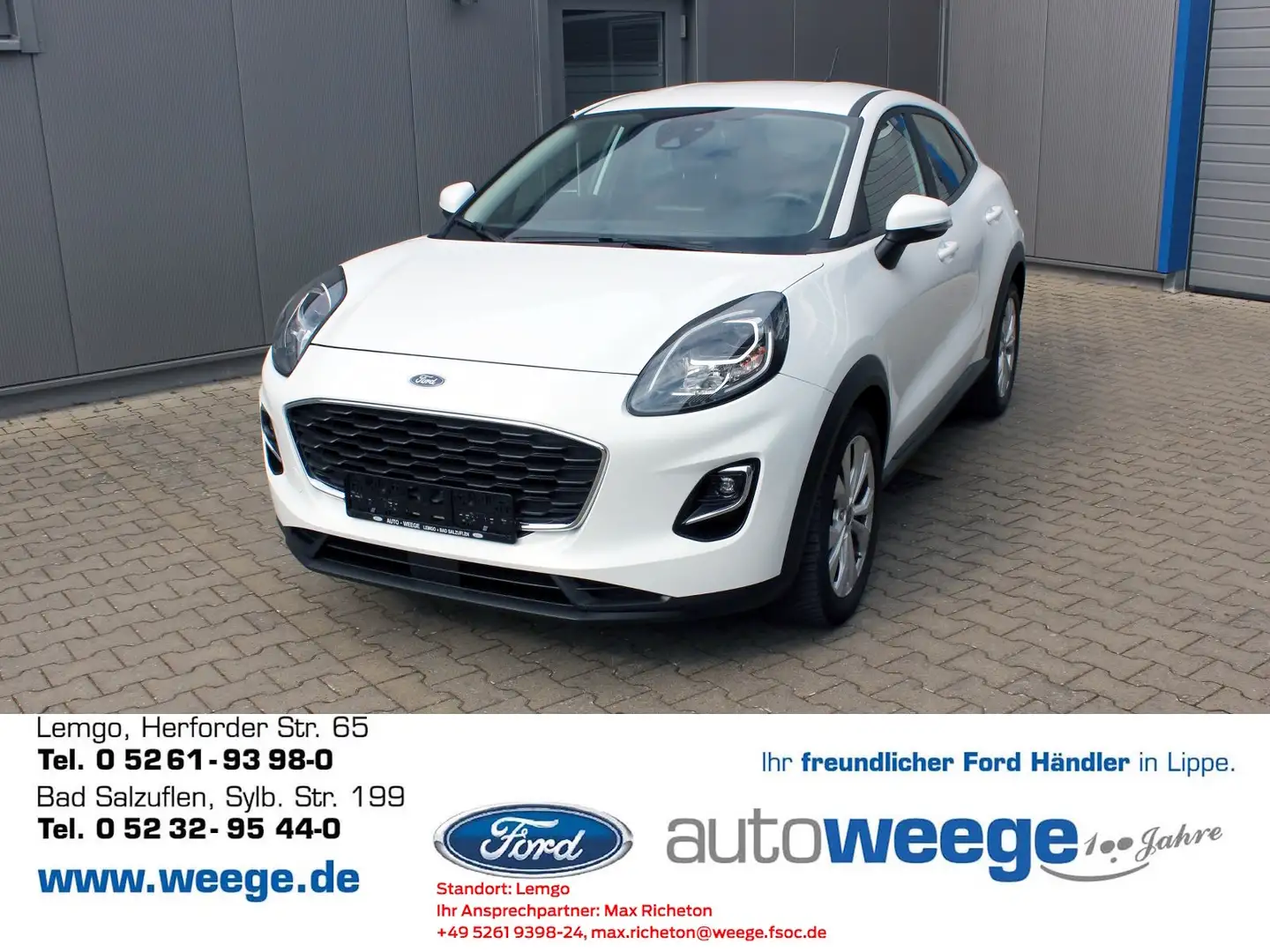 Ford Puma Cool & Connect 1,0 EcoBoost Mild Hybrid Weiß - 1