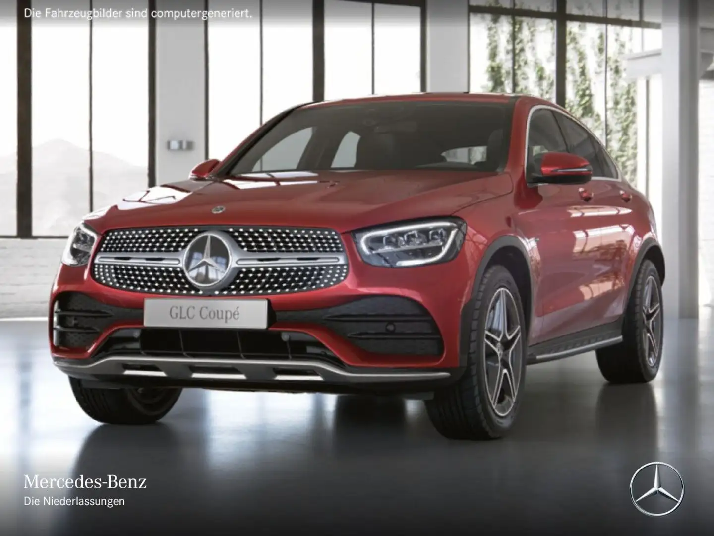 Mercedes-Benz GLC 300 de Coupé 4M AMG+LED+KAMERA+KEYLESS+9G Rot - 2