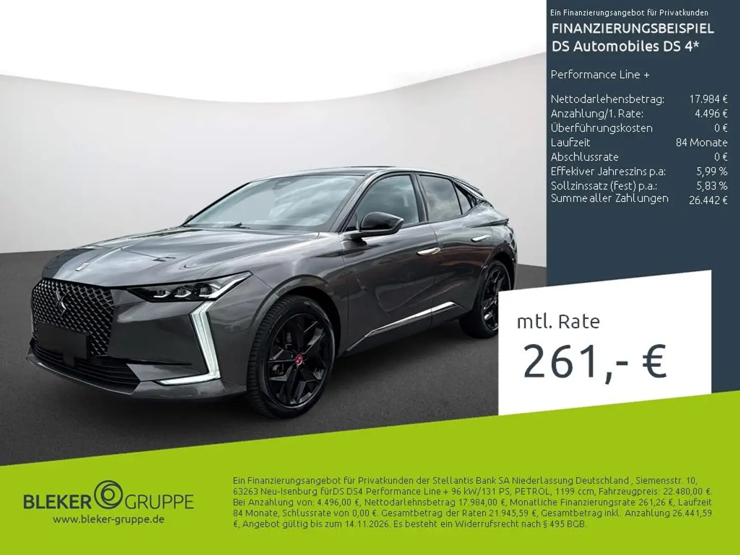 DS Automobiles DS 4 Performance Line + Grau - 1