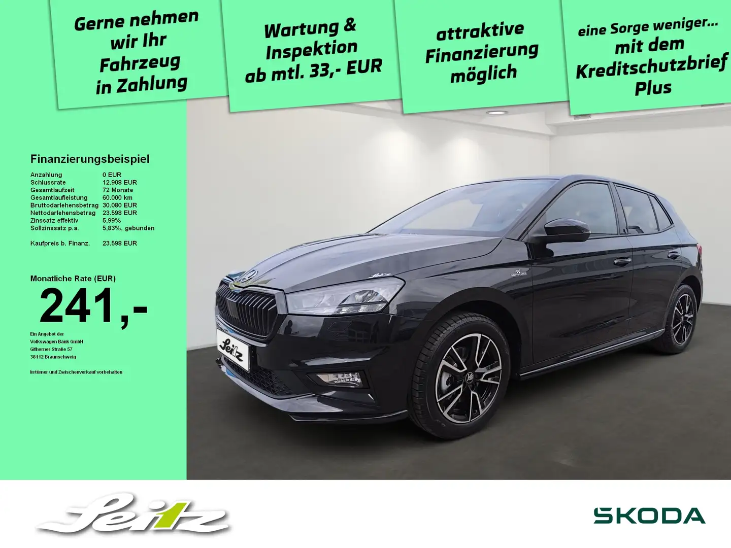 Skoda Fabia 1.0 TSI Monte Carlo *LED*KAMERA*SITZH* Negro - 1