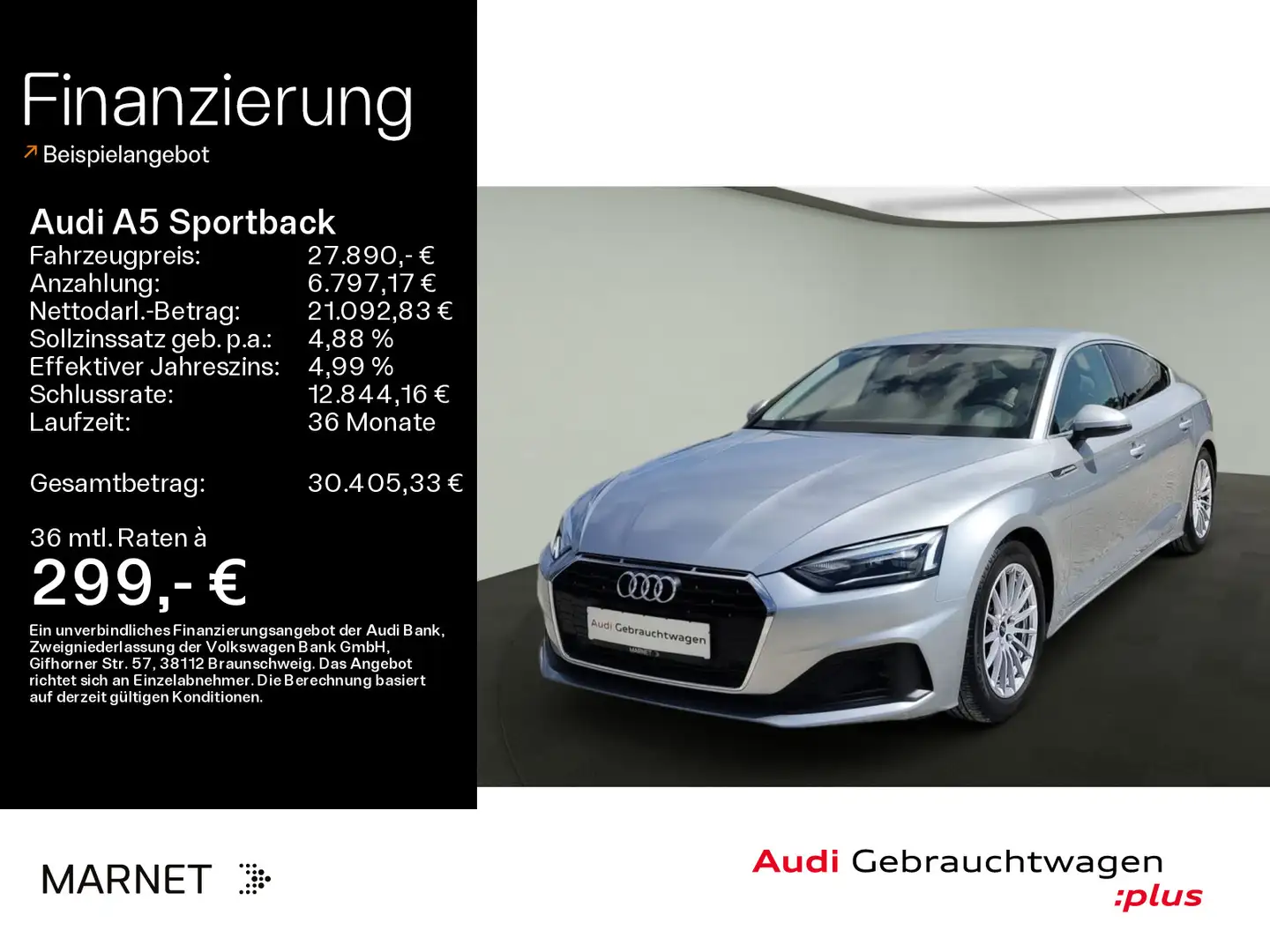 Audi A5 40 TFSI*Navi*Alu*PDC*Audi Connect*S Silber - 1