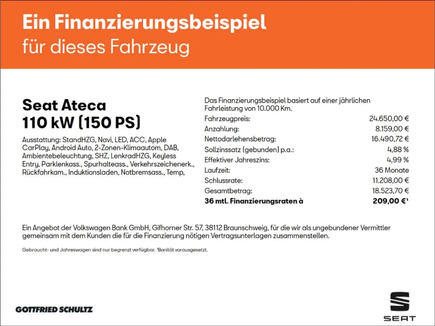 SEAT Ateca Xperience 2.0 TDI DSG LED Navi Kamera Negro - 2