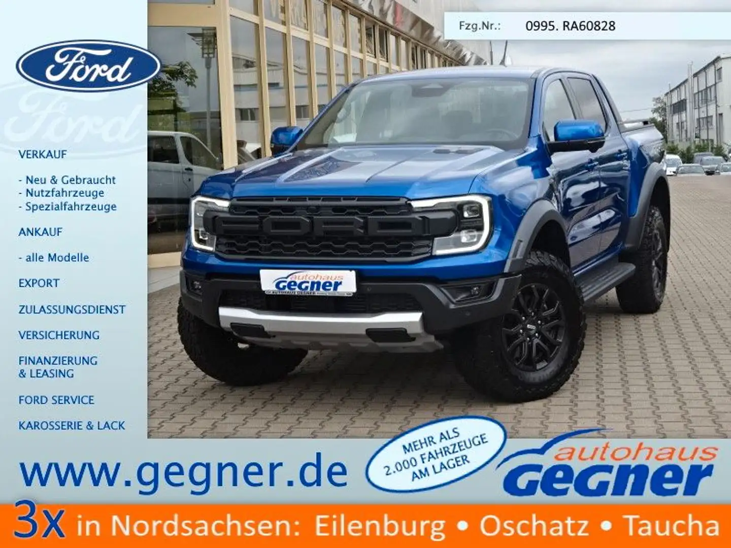 Ford Ranger 211PS Autm. Raptor e-4WD el. Rollo Navi Blau - 1