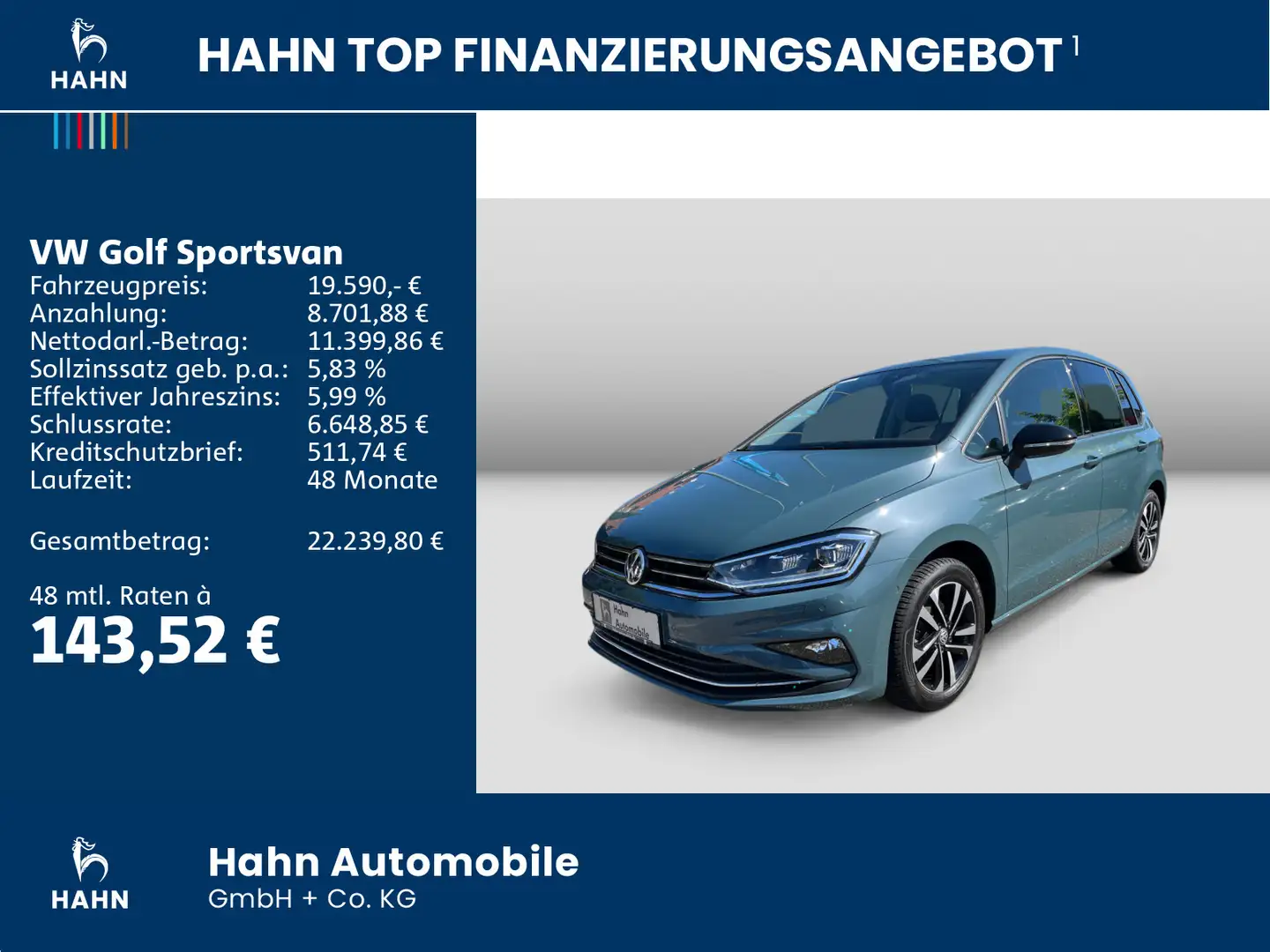 Volkswagen Golf Sportsvan Golf VII Sportsvan 1.0TSI IQ.DRIVE LED ACC CAM P Blau - 2