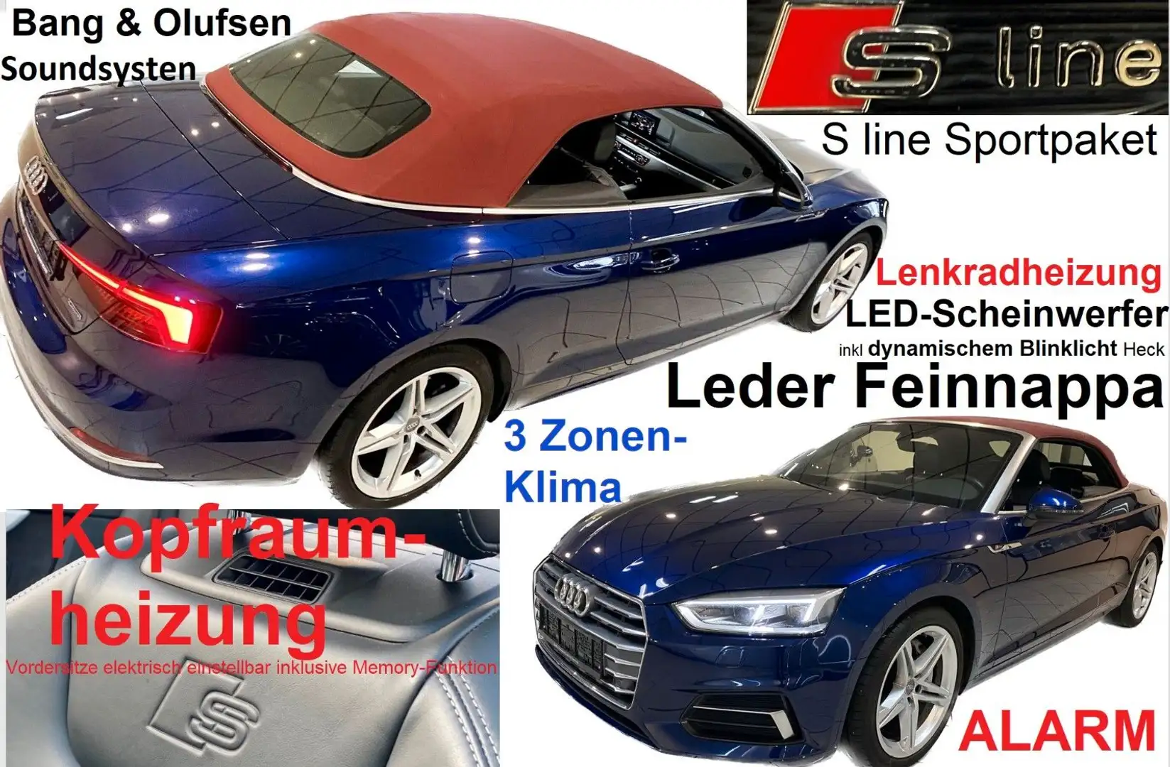 Audi A5 40 TDI quattro VOLL-Leder+S-LINE+Kopfheizung+ Blau - 1