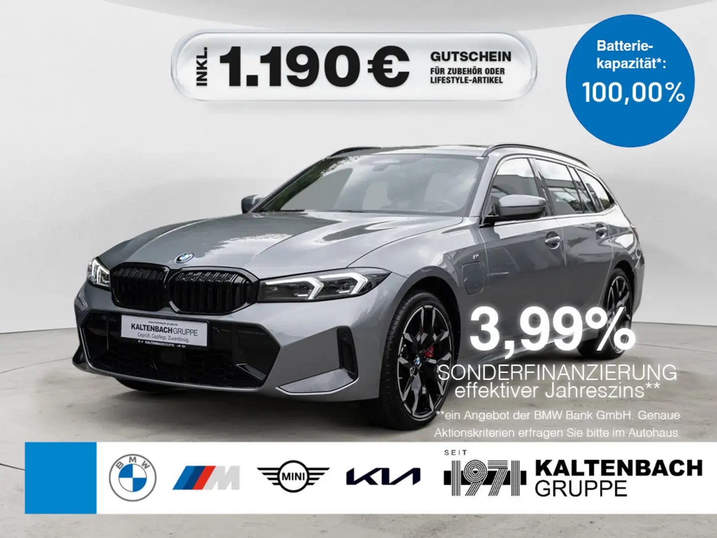 BMW 330 e Touring xDrive M-Sport Pro AHK PANO LED Grau - 1