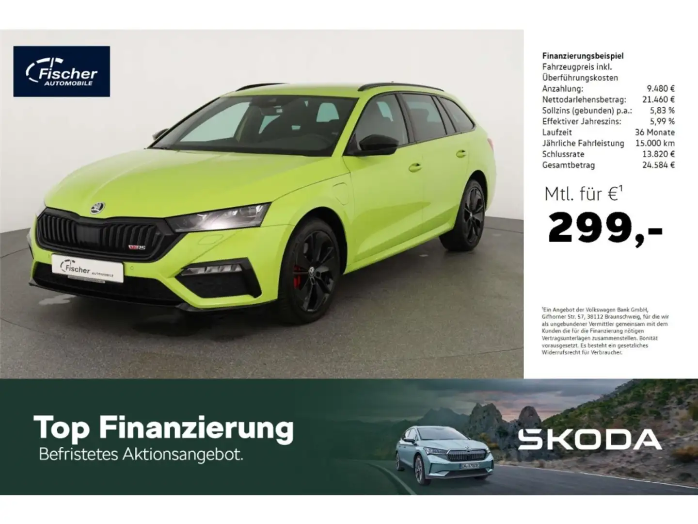 Skoda Octavia Combi 1.4 TSI iV RS DSG Matrix/PDC/DC+ Grün - 1