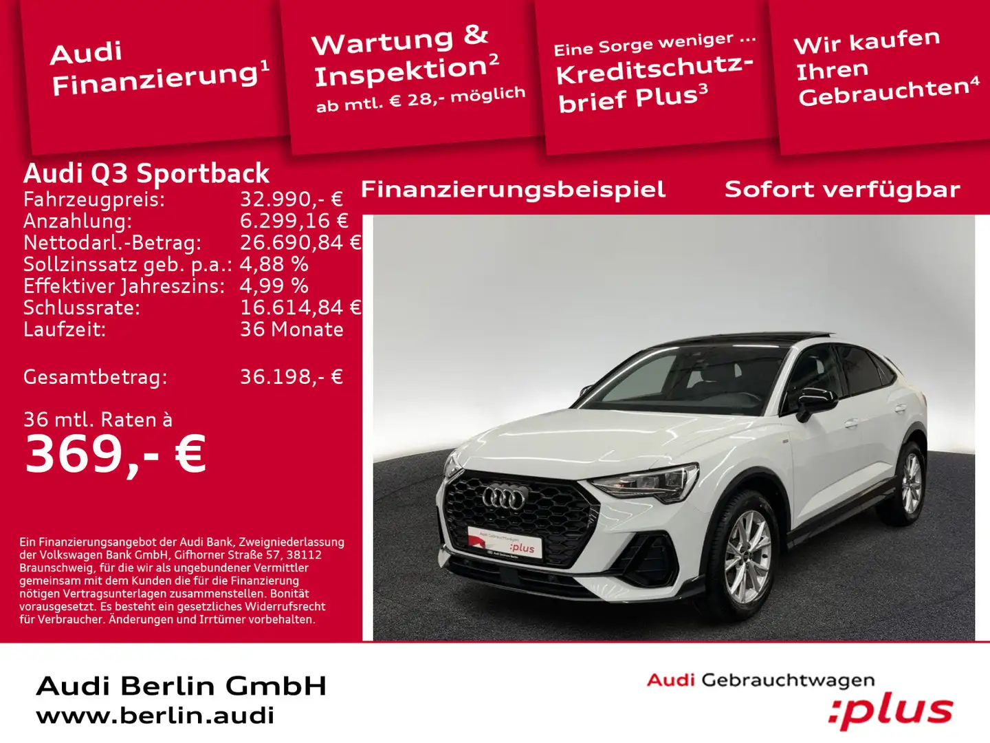 Audi Q3 S line 35 TFSI S tr. LED PANO PDC V Weiß - 1