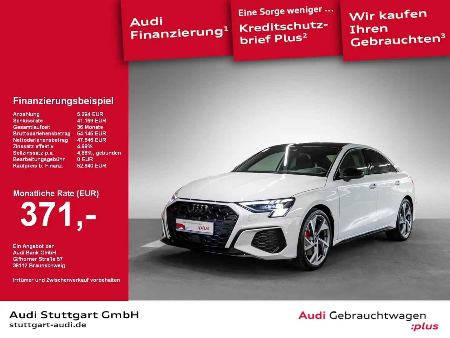 Audi S3 Limousine 2.0 TFSI quattro Matrix Pano HeadUp Blanc - 1