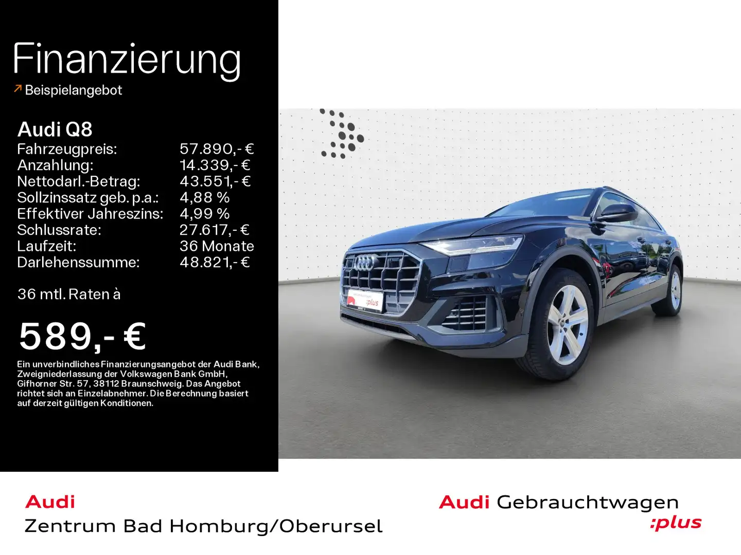 Audi Q8 55 TFSI quattro*Navi*LED*Alu*PDC*Virtual Cock Schwarz - 1