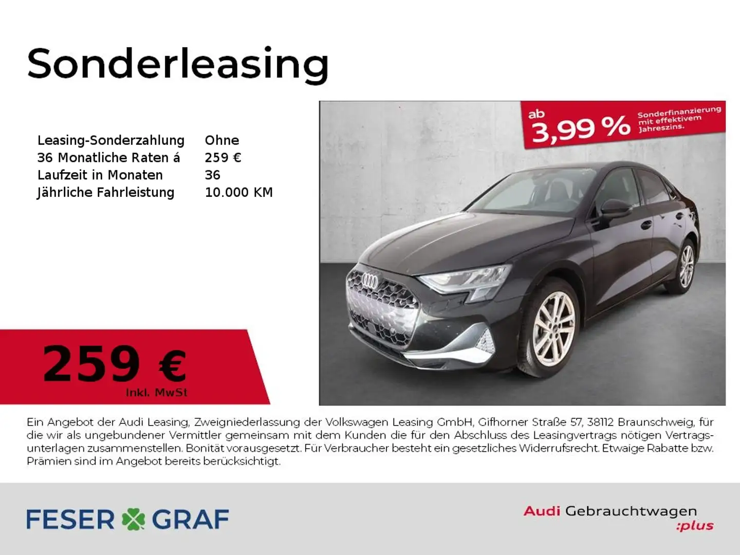 Audi A3 Lim. advanced 30 TFSI S tronic Vir. Cockpit/Navi/K Schwarz - 1