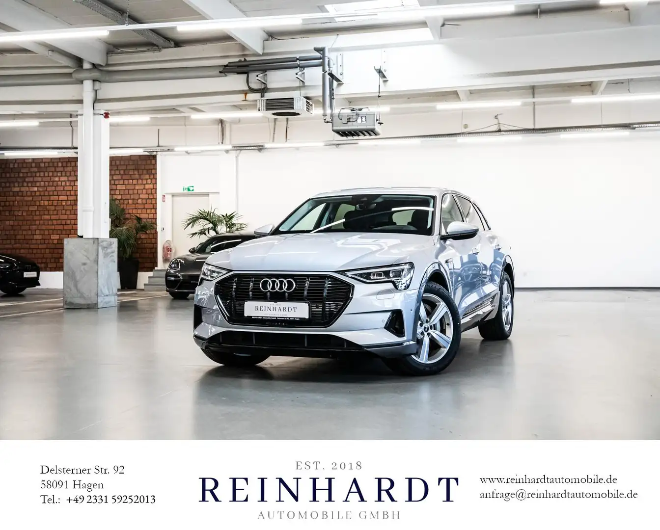 Audi e-tron 55 ADVANCED 20Z/ACC/AHK/HuD/NIGHT/KEYLESS Argent - 1