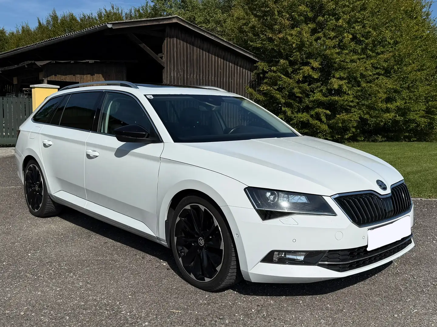 Skoda Superb Superb Kombi 2,0 TDI 4x4 Sportline - AHK, Allrad, Pickerl 06/27, Panorama Komb Weiß - 1