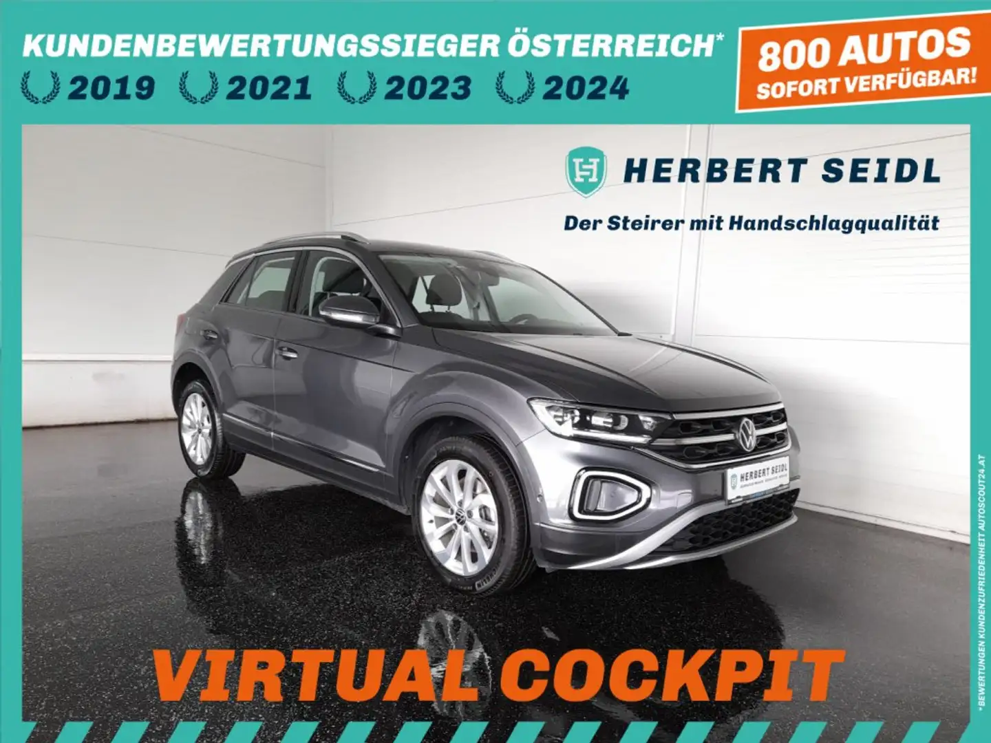 Volkswagen T-Roc STYLE 2,0 TDI DSG *LEDER / VIRTUELL PRO / LED+ / 17 ZOLL / NAVI / ACC / KAMERA / E-KLAPPE* Grau - 1
