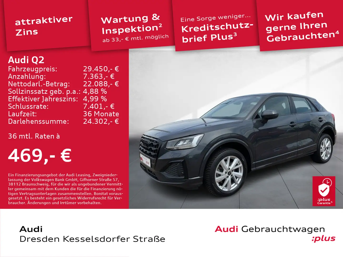 Audi Q2 Advanced 35 TDI quattro S tronic LED DAB Sitz Gris - 1