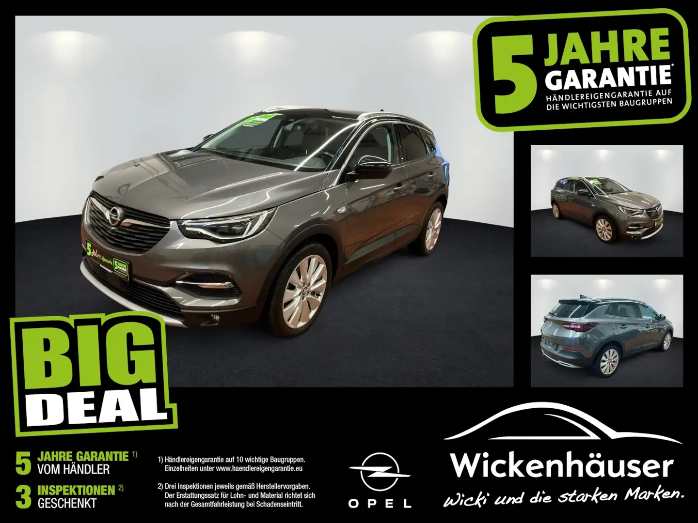 Opel Grandland 1.6 Turbo Ultimate AHK+ACC+LED+Navi+SHZ Gris - 1