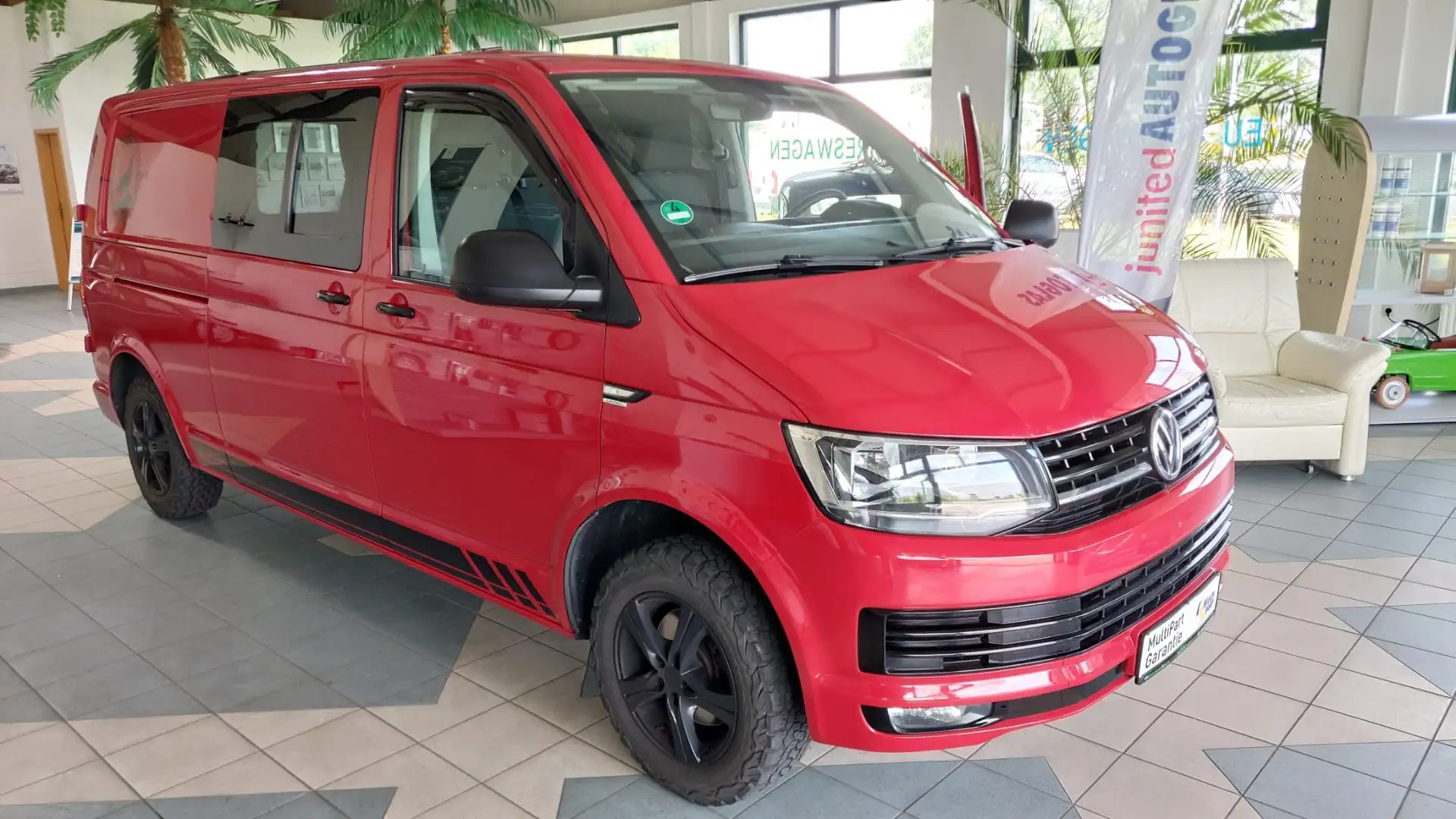 Volkswagen T6 Transporter LR Klima Solar Bett Schrank 220V AVR LM Edition Rot - 1