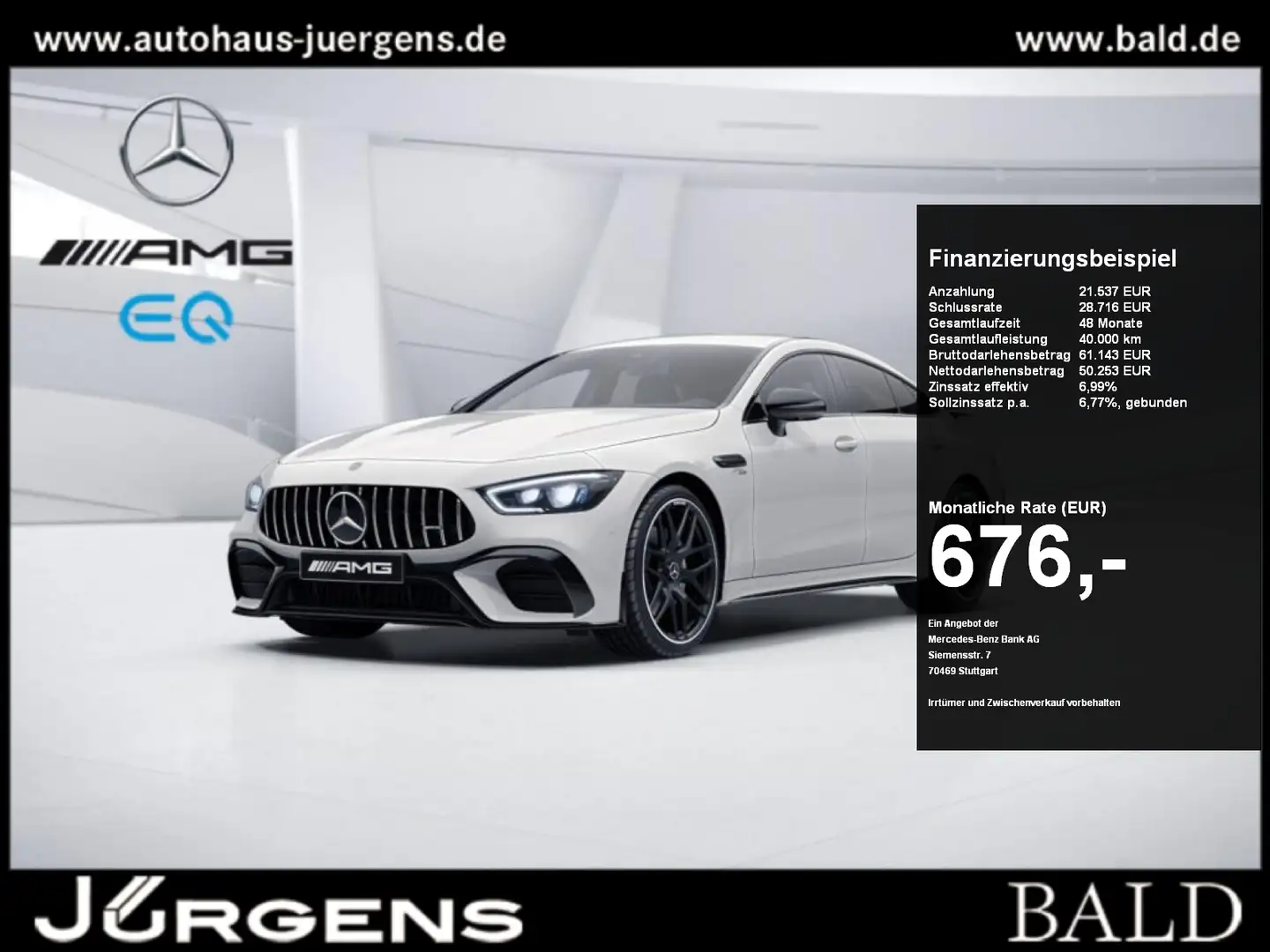 Mercedes-Benz AMG GT 43 4M+ V8/Aero/Perf-AGA/Burm/MLB/Night/21 Biały - 1