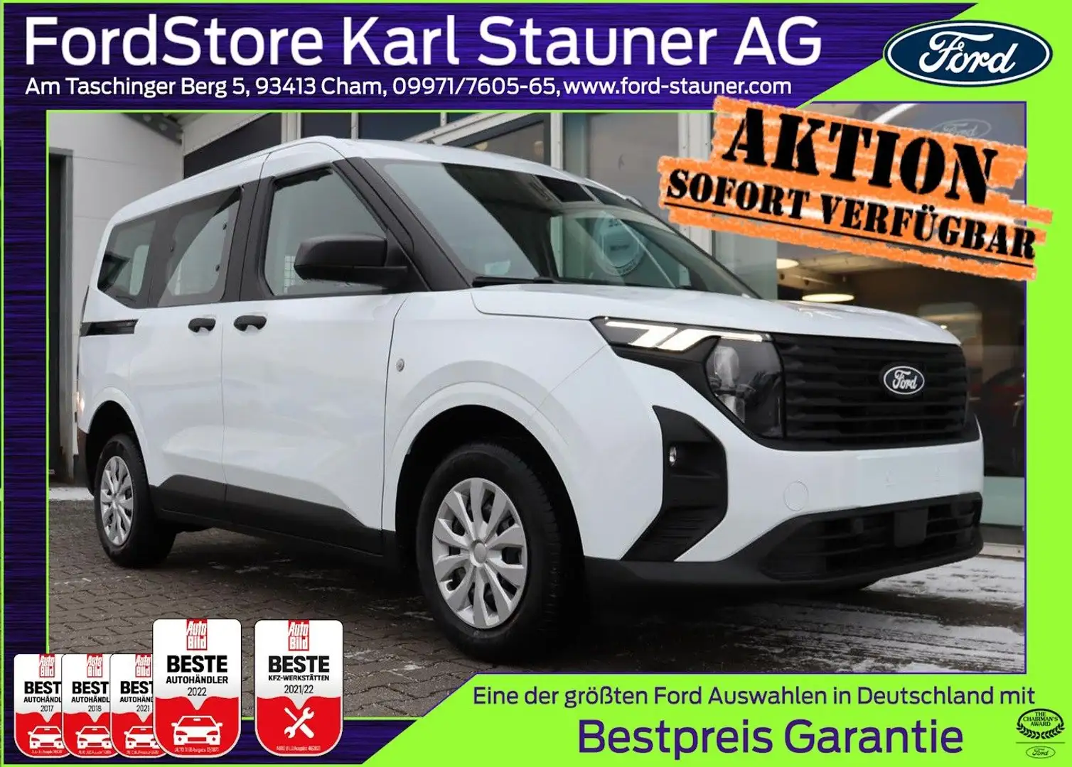 Ford Transit Courier DOKA 1.0EcoB SYNC4 0,0% FIN* AHK Weiß - 1