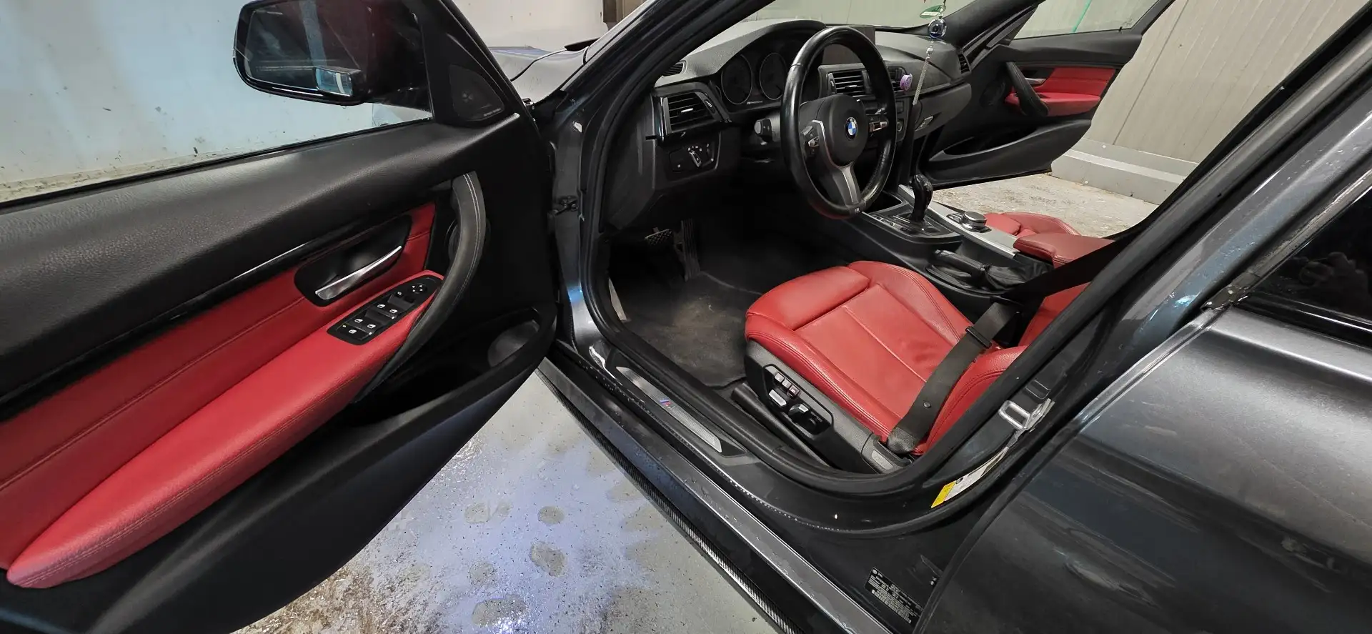 BMW 340 Rot Vollleder / M-Paket / Sportlimousine / TÜV NEU Gris - 2