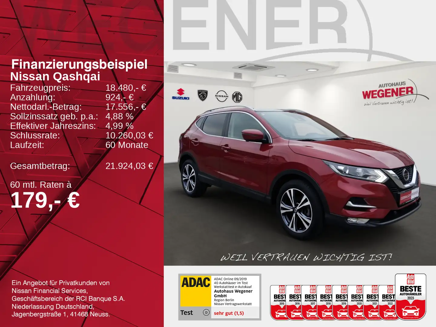 Nissan Qashqai 1.3 l DIG-T AT N-Conn  PGD 360° WR Satz Rouge - 2