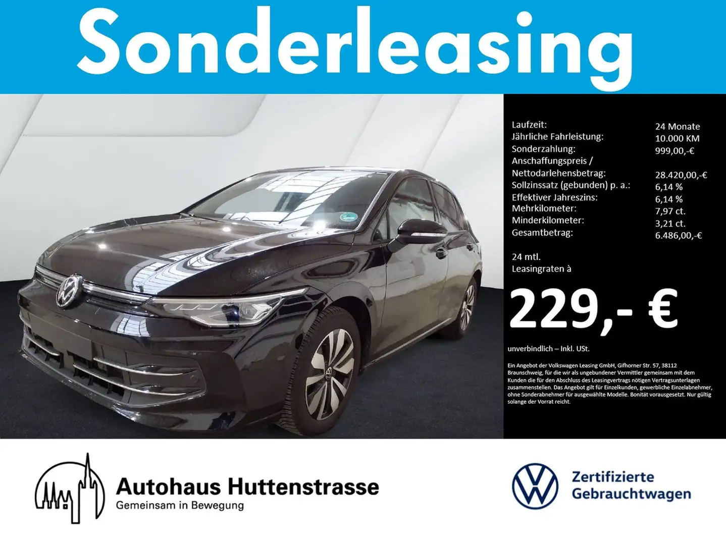 Volkswagen Golf VIII 2.0 TDI DSG Goal LED+ NAVI KAMERA AHK Schwarz - 1