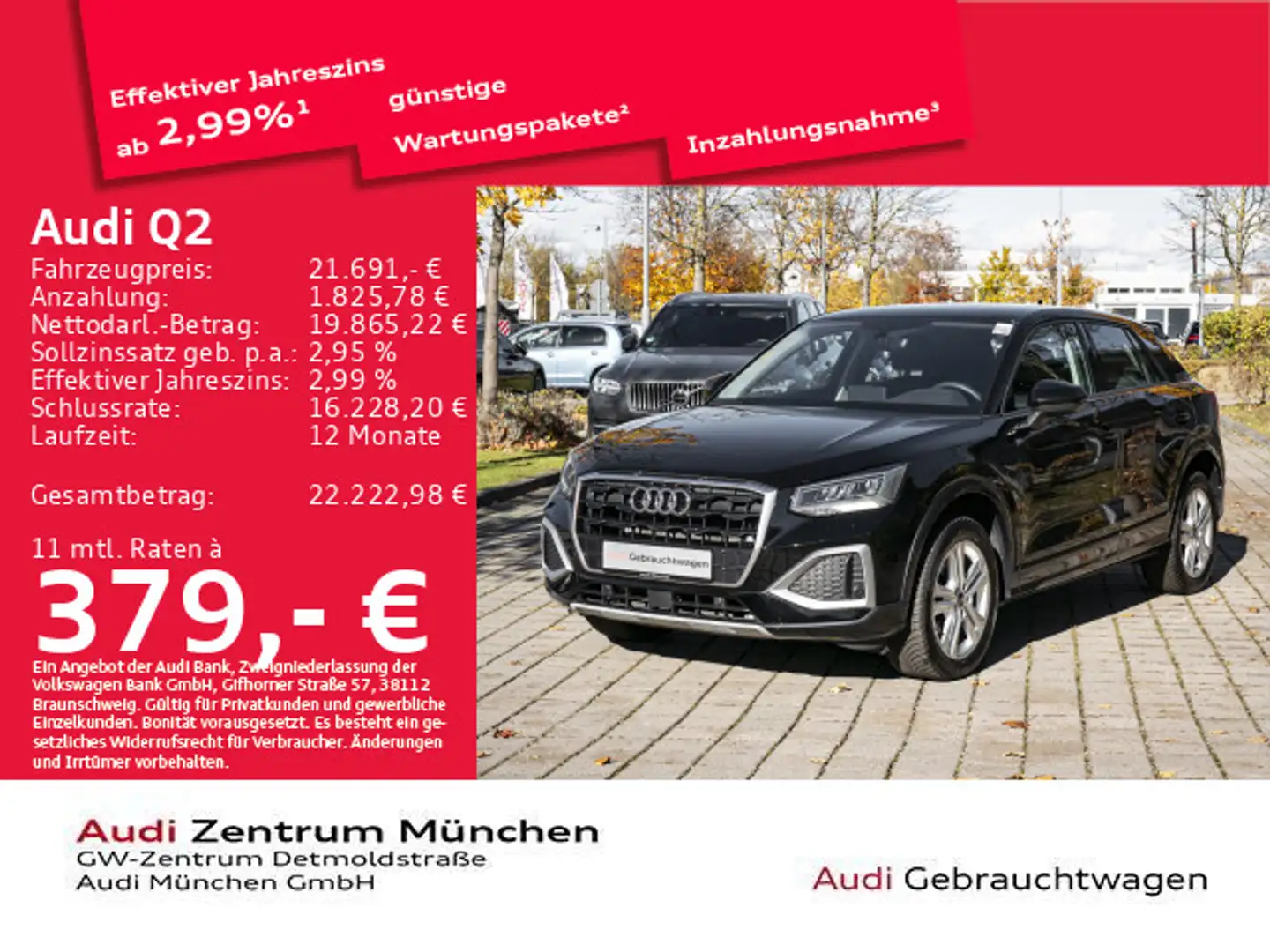 Audi Q2 Advanced 30 TFSI Navi+/LED/SitzHzg Schwarz - 1