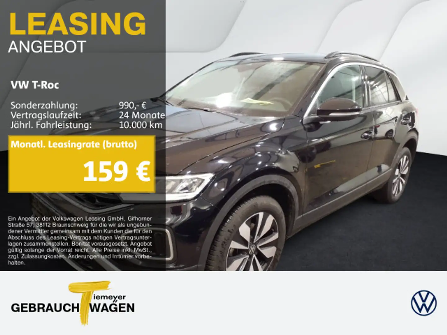 Volkswagen T-Roc 1.0 TSI GOAL NAVI ASSIST APP-CON PRIVCAY Schwarz - 1