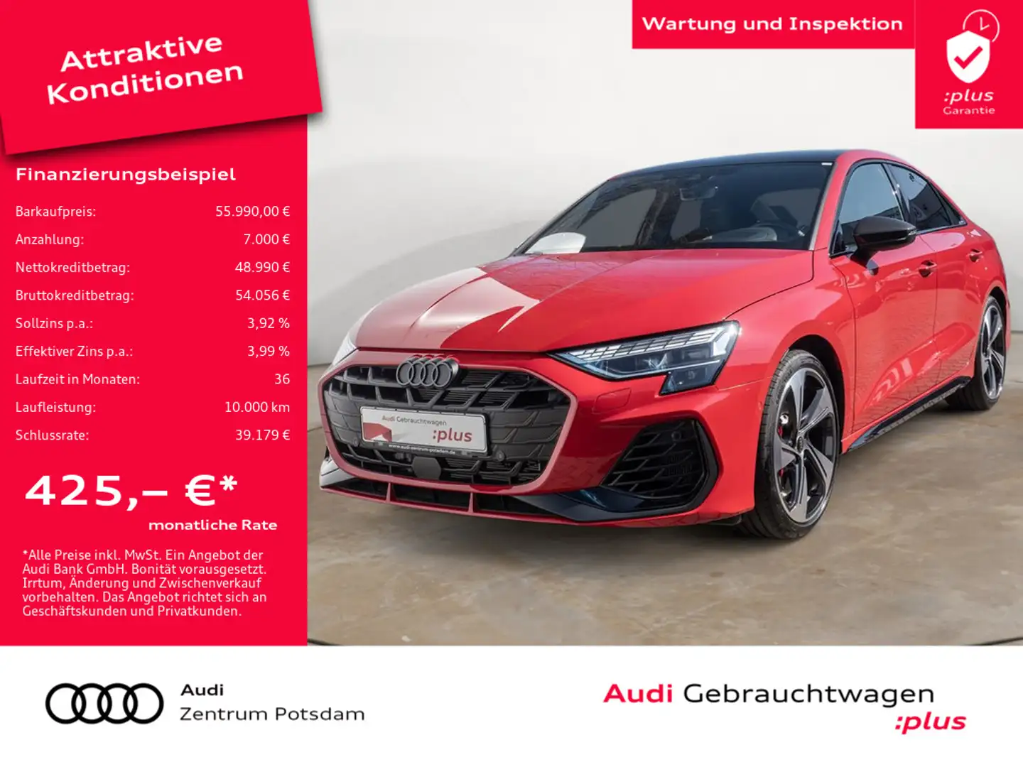 Audi S3 Limousine TFSI quattro LED NAVI HUD SONOS Rot - 1