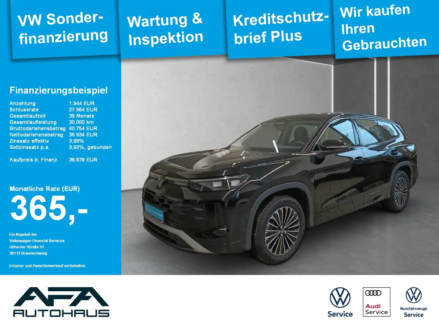 Volkswagen Tayron 1.5 eTSI Life DSG 7Sitze*AHK*Matrix*Navi Schwarz - 1