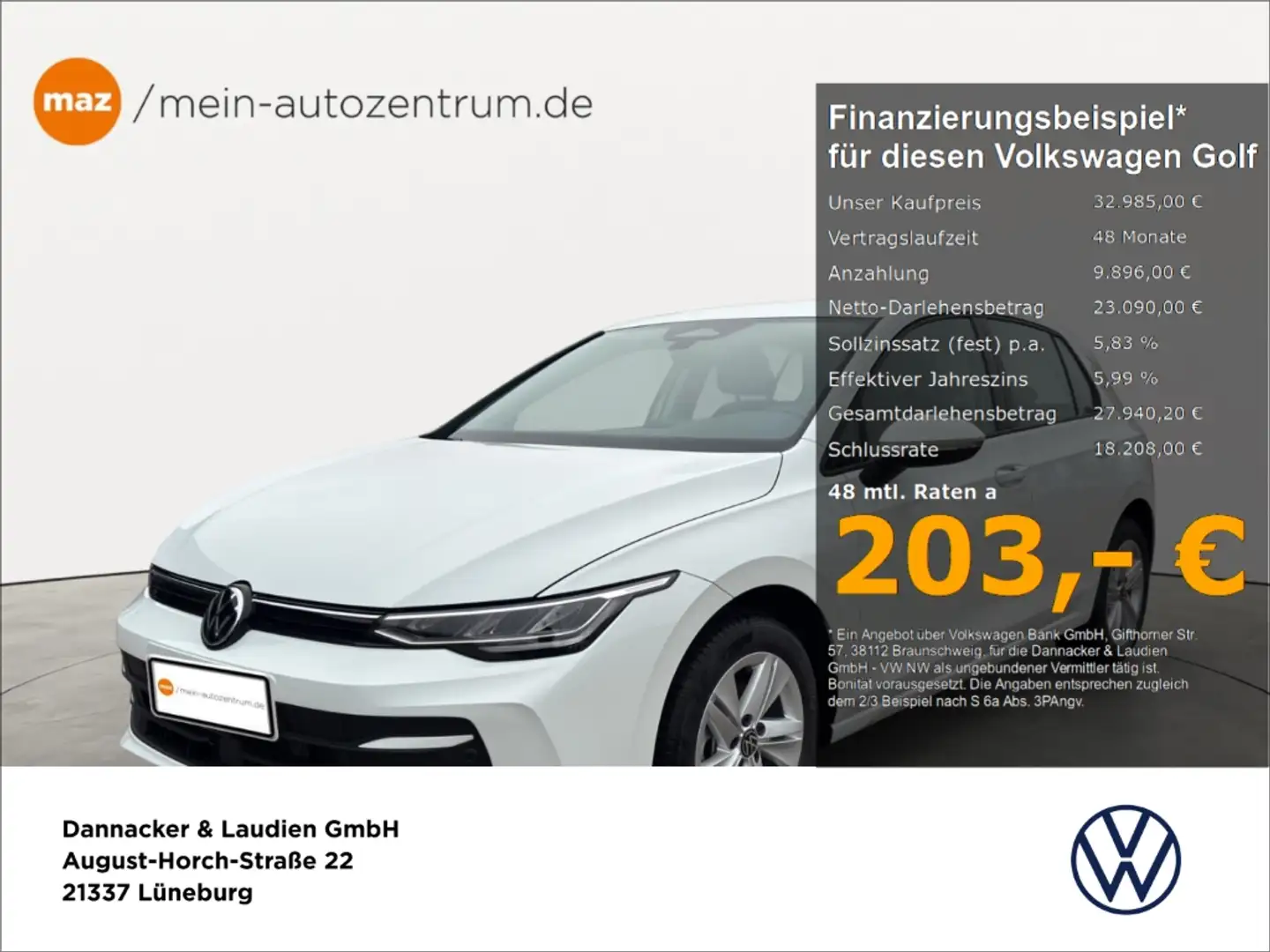 Volkswagen Golf VIII 1.5 Life 1,5 l TSI OPF 85 kW (116 PS) 6-Gang Wit - 1
