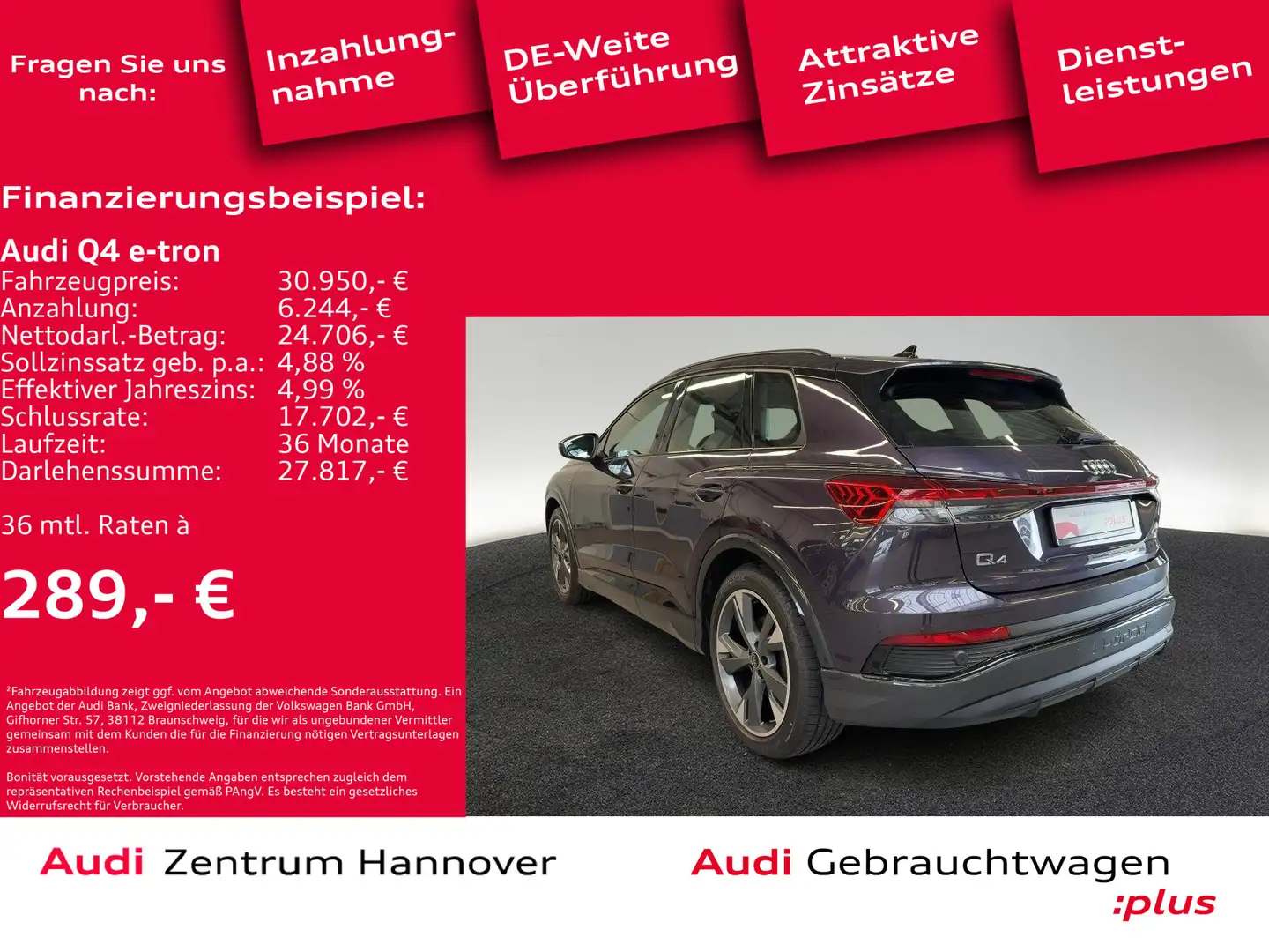 Audi Q4 e-tron 40 AHK Navi 20-Zoll Leder Sportsitze Violett - 2